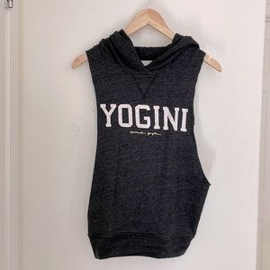 Spiritual Gangster Yogini Sweatshirt Tank, Charcoal, Small
